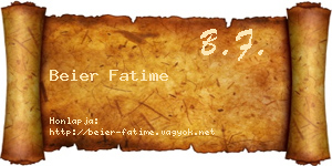 Beier Fatime névjegykártya